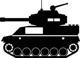 schwarz Panzer Silhouette auf Weiß Hintergrund vektor