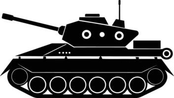 schwarz Panzer Silhouette auf Weiß Hintergrund vektor