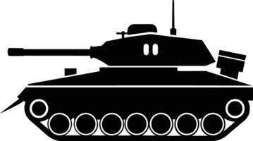 schwarz Panzer Silhouette auf Weiß Hintergrund vektor