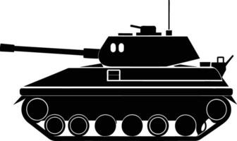 schwarz Panzer Silhouette auf Weiß Hintergrund vektor