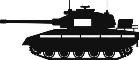 schwarz Panzer Silhouette auf Weiß Hintergrund vektor