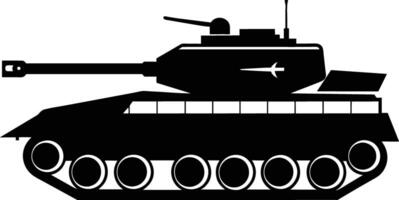 schwarz Panzer Silhouette auf Weiß Hintergrund vektor