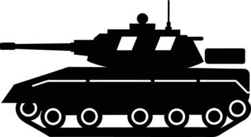 schwarz Panzer Silhouette auf Weiß Hintergrund vektor