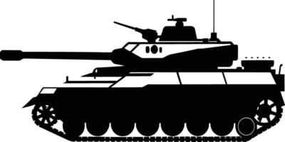 schwarz Panzer Silhouette auf Weiß Hintergrund vektor