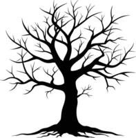 schwarz tot Baum Silhouette auf Weiß Hintergrund vektor