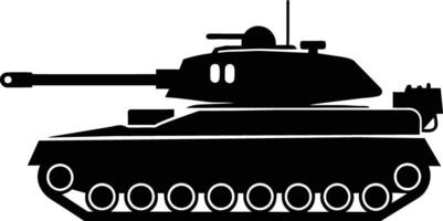 schwarz Panzer Silhouette auf Weiß Hintergrund vektor