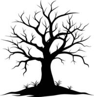 schwarz tot Baum Silhouette auf Weiß Hintergrund vektor