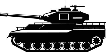 schwarz Panzer Silhouette auf Weiß Hintergrund vektor