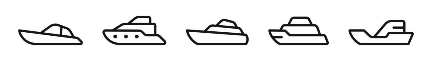 Wasser Transport Symbole Sammlung. Schiff, Boot und Marine Silhouetten. Boot Symbole. Schiff Symbol Satz. eps 10 vektor