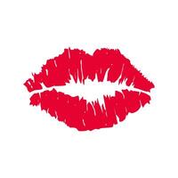 ein rot Lippenstift Kuss auf ein Weiß Hintergrund vektor