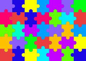 ein bunt Puzzle Stück Hintergrund mit viele anders Farben vektor