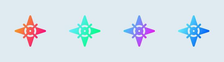 Kompass solide Symbol im Gradient Farben. Erkundung Zeichen Illustration. vektor