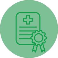 medicinsk certifikat grön linje cirkel ikon design vektor