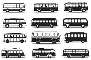 Bus schwarz Illustration isoliert auf Weiß Hintergrund. Hand gezeichnet Illustration vektor