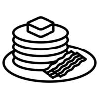 Pfannkuchen und Speck Symbol Linie Illustration vektor