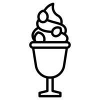 Joghurt Parfait Symbol Linie Illustration vektor