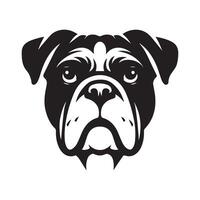 bulldogg - en vaksam bulldogg ansikte illustration logotyp begrepp design vektor