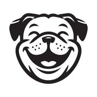 Bulldogge Logo - - ein heiter Bulldogge Gesicht Illustration im schwarz und Weiß vektor