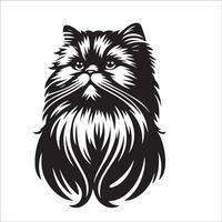 Illustration von zuversichtlich persisch Katze Logo Konzept Design vektor