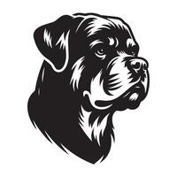 Rottweiler Hund - - ein Stern Rottweiler Hund Gesicht Illustration im schwarz und Weiß vektor