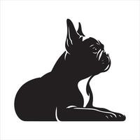 ein still Französisch Bulldogge Silhouette auf ein Weiß Hintergrund vektor