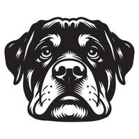 Rottweiler Hund - - ein gelangweilt Rottweiler Hund Gesicht Illustration im schwarz und Weiß vektor