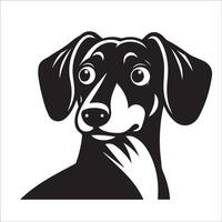 Dackel Hund - - ein erschrocken Dackel Hund Illustration im schwarz und Weiß vektor