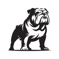 svart och vit en stolt bulldogg illustration vektor