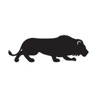lejon silhuett - spionera lejon illustration på en vit bakgrund vektor