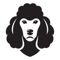 Pudel Hund - - ein feierlich Pudel Hund Gesicht Illustration im schwarz und Weiß vektor