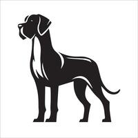 illustration av en bra dansken hund stående i svart och vit vektor