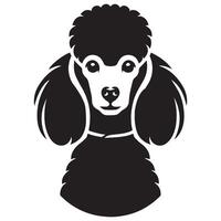 Pudel Hund - - ein schützend Pudel Hund Gesicht Illustration im schwarz und Weiß vektor