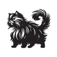rasande amerikan kort hår katt illustrationer i svart och vit vektor