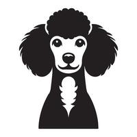 Pudel Hund Logo - - ein neugierig Pudel Hund Gesicht Illustration im schwarz und Weiß vektor