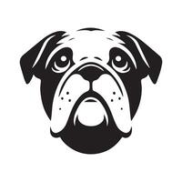 Hund Gesicht Clip Art - - ein hoffnungsvoll Bulldogge Gesicht Illustration vektor