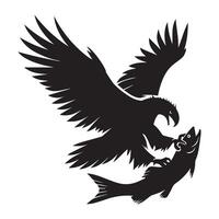 Vogel Silhouette - - ein Adler mit jagen Illustration auf ein Weiß Hintergrund vektor