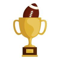 Pokal Trophäe mit Ball American Football isolierte Ikone vektor