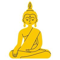 Buddha Statue süß auf ein Weiß Hintergrund, Illustration. vektor