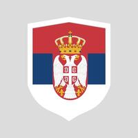 serbia flagga i skydda form ram vektor