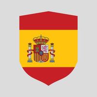 Spanien flagga i skydda form ram vektor