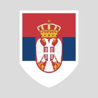 serbia flagga i skydda form ram vektor