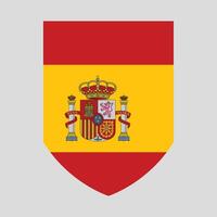 Spanien flagga i skydda form ram vektor