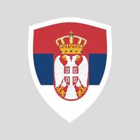 serbia flagga i skydda form ram vektor