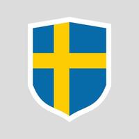 Sverige flagga i skydda form ram vektor