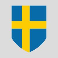 Sverige flagga i skydda form ram vektor