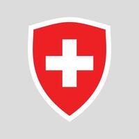 schweiz flagga i skydda form ram vektor