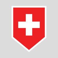 schweiz flagga i skydda form ram vektor