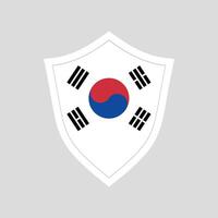 söder korea flagga i skydda form vektor