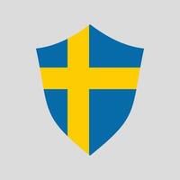 Sverige flagga i skydda form ram vektor