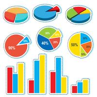 Verschiedene Ausführungen für Kreisdiagramme und Balkendiagramme vektor